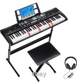 61 Key Digital Piano and Stool Full-size Electronic Keyboard Portable Piano Set
