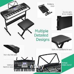 61-Key Electric Piano Keyboard Portable Musical Instrument Beginners with Screen