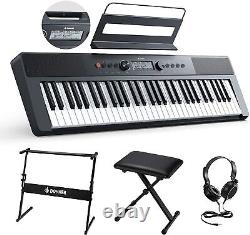 61 Key Electronic Digital Keyboard Piano + Stand Stool Headphone