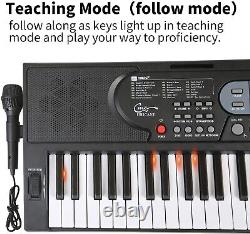61 Keys Piano Keyboard with Microphone Piano Note Sticker Power Supply Music Sta