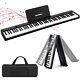 88-Key Foldable Digital Piano Semi Weighted Electronic Keyboard With Bag