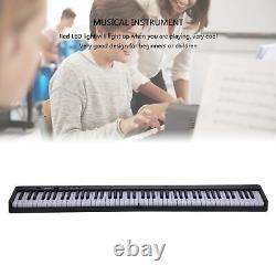 (Black)88 Key Keyboard Piano Foldable Electronic Piano Portable LCD Display