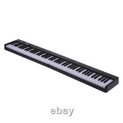 (Black)88 Key Portable Keyboard Piano Foldable Electronic LCD Display NIU
