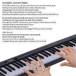 (Black)88 Key Portable Keyboard Piano Foldable Electronic LCD Display SLS