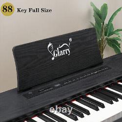 Black Digital Piano 88 Keys Full Weighted Keyboards Furniture Stand Headphone UK