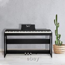 Black Digital Piano 88 Keys Full Weighted Keyboards Furniture Stand Headphone UK