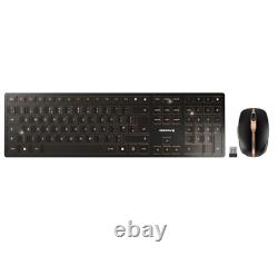 CHERRY DW 9100 SLIM, Wireless Keyboard and Mouse Set Black Copper