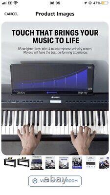 Donner Digital Piano Portable Keyboard 88-Key Full Weighted with Stand