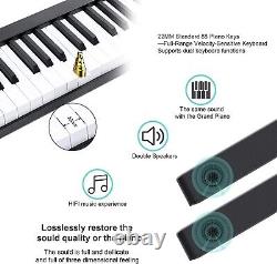 Foldable Piano Keyboard 88 Keys Full Size Semi-Weighted Bluetooth Midi Pedal