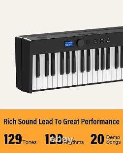 Folding Digital Piano Keyboard, 88 Full Sized Keys, Semi-Weighted, Portable with