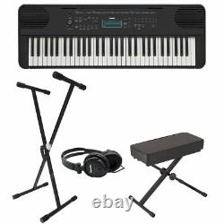 Keyboard Bundle, Yamaha PSRE360 Portable Digital Piano, Black
