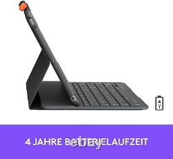 Logitech SLIM FOLIO iPad Keyboard Case 10.2 Inch, QWERTZ German Layout Graphit