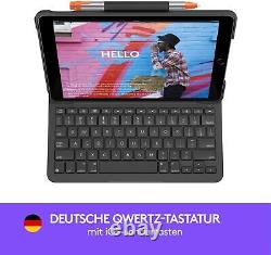Logitech SLIM FOLIO iPad Keyboard Case 10.2 Inch, QWERTZ German Layout Graphit