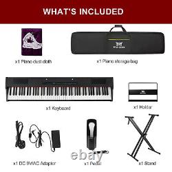 Mustar 88 weighted Hammer Keys Portable Digital Piano Keyboard Pedal Stand LCD