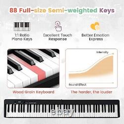 Portable 88 Keys Digital Piano Electric Keyboard with Full-Size Lighted Keys