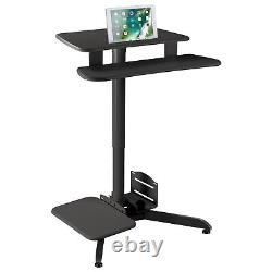Portable Workstation Sit & Stand Desk Adjustable Height Keyboard Tray CPU Holder