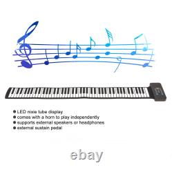 Roll Up Piano 88 Keys Foldable Portable Rechargeable Soft Keyboard Piano For GHB
