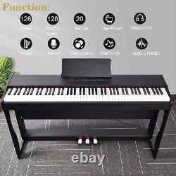 UK 88 Keys Full Weighted Keyboards Digital Piano with Furniture Stand &3 Pedals