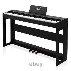 UK 88 Keys Full Weighted Keyboards Digital Piano with Furniture Stand &3 Pedals