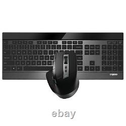 Wireless Keyboard Mouse Set Bundle Combo Rapoo 9900M Bluetooth 3200 DPI Optical