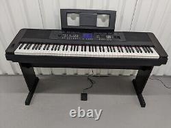 Yamaha DGX-650 black portable grand piano keyboard +stand + pedal stock #24161