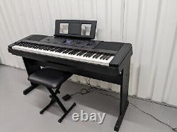 Yamaha DGX-660 black portable grand piano keyboard + stand + stool stock #24012
