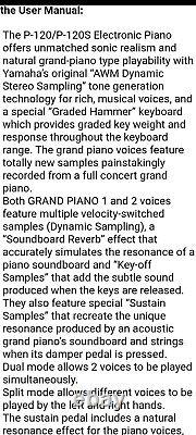 Yamaha P120 fully functional Digital Keyboard with 88 Weighted Keys