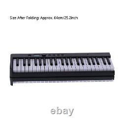 (black)88 Key Portable Keyboard Piano LCD Display Foldable Electronic Piano